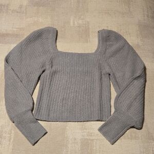 Line & Dot Gray Ribbed Sweater